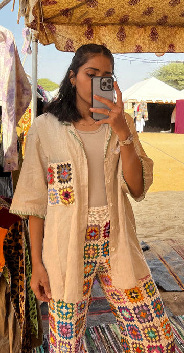 Crochet Pocket Shirt ( Unisex )